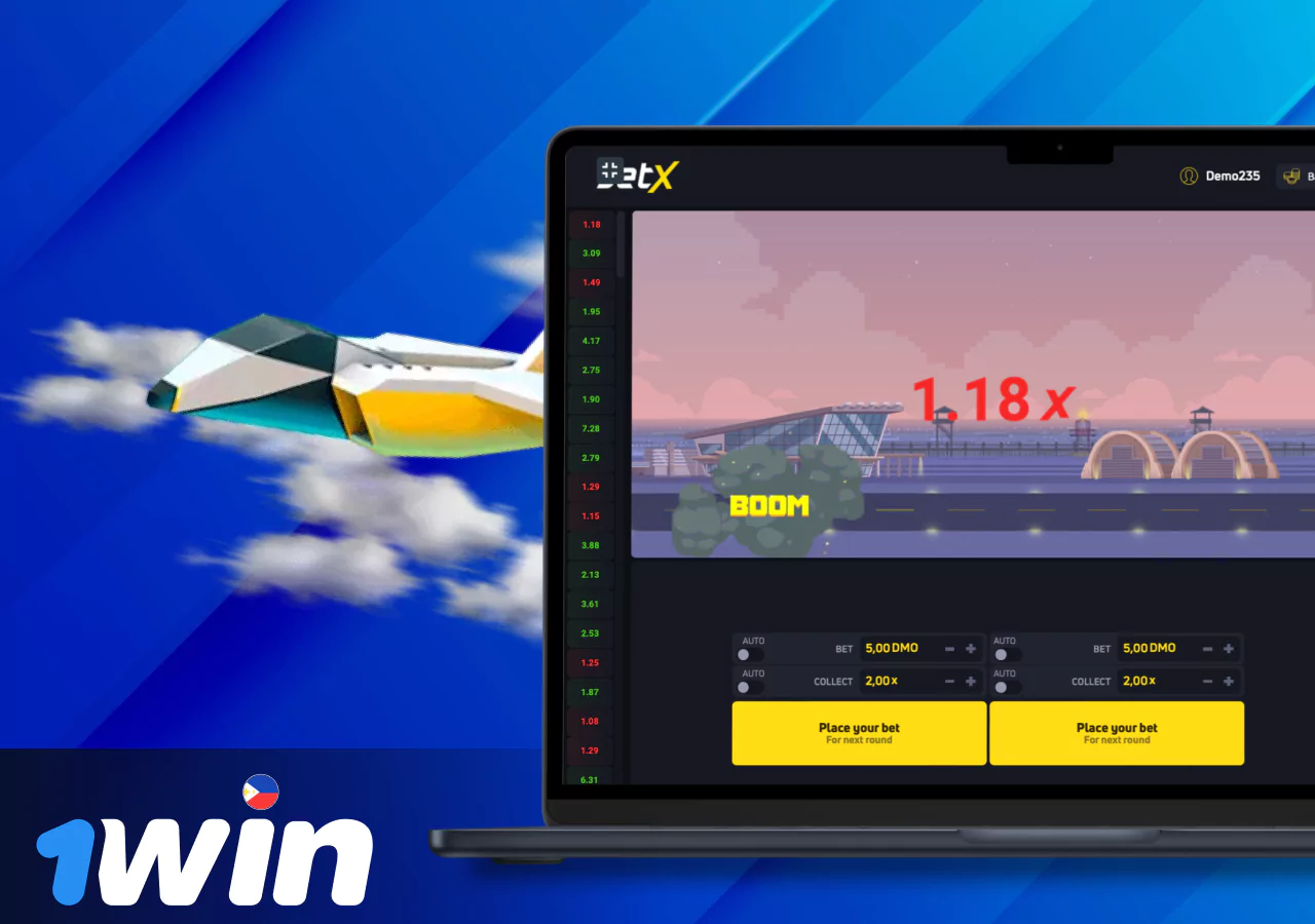 Demo version of the popular crash game on 1Win platform